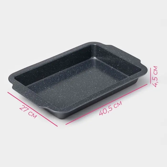 Противень Доляна &laquo;Прямоугольник. Элин&raquo;, 40.5&times;27&times;4.5 см, антипригарное покрытие, серый