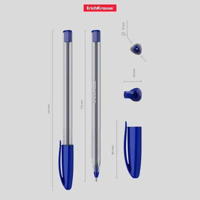 Ручка шариковая ErichKrause U-108 Classic Stick, игольчатый узел 1.0 мм, чернила синие, ультра-мягкое письмо Ручка шариковая ErichKrause U-108 Classic Stick, игольчатый узел 1.0 мм, чернила синие, ультра-мягкое письмо