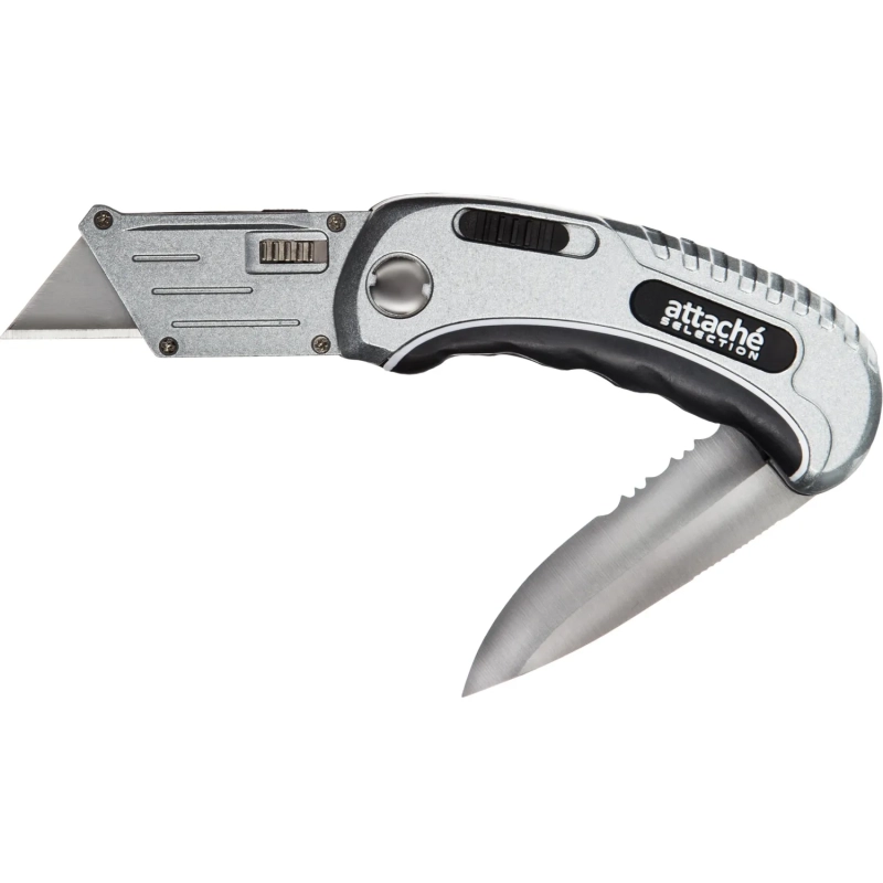 Нож универсальный Attache Selection 2в1,19мм трапец.+складное лезвие