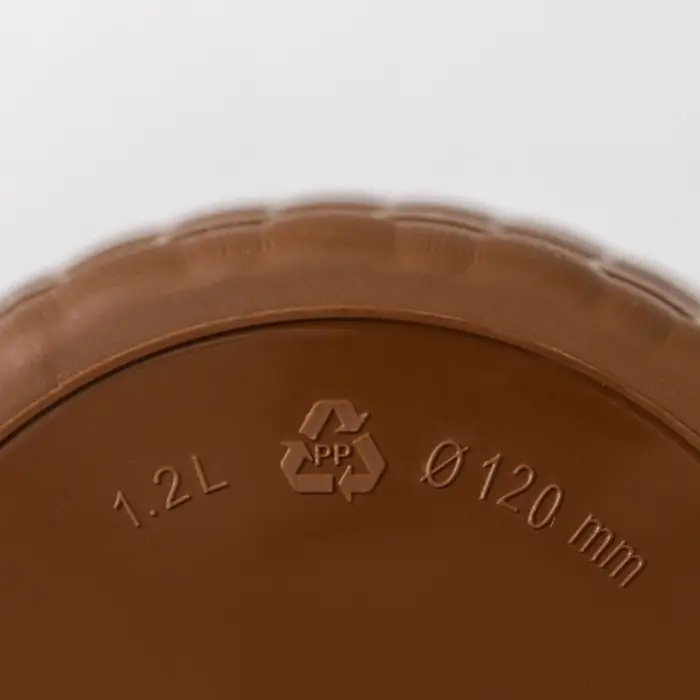 Горшок цветочный с поддоном &laquo;Ротанг&raquo;, 1.2 л, d=13 см, h=12 см, пластиковый, коричневый