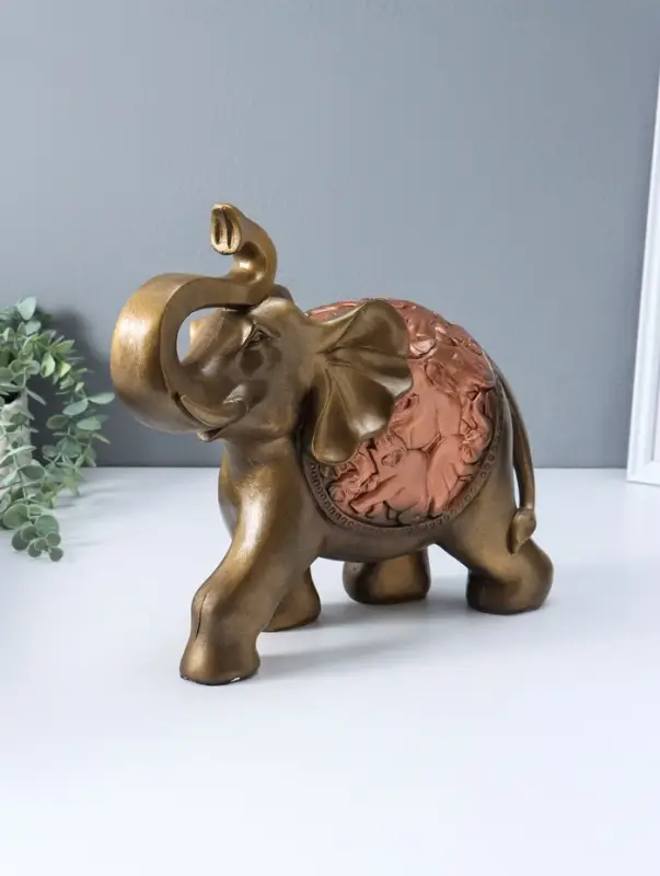 Копилка для денег &laquo;Слон сафари&raquo;, бронза с золотом, 30&times;35&times;17 см