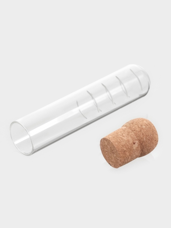 Сито для заваривания стеклянное с пробковой крышкой  Сито для заваривания стеклянное с пробковой крышкой "Эко", 3х15 см