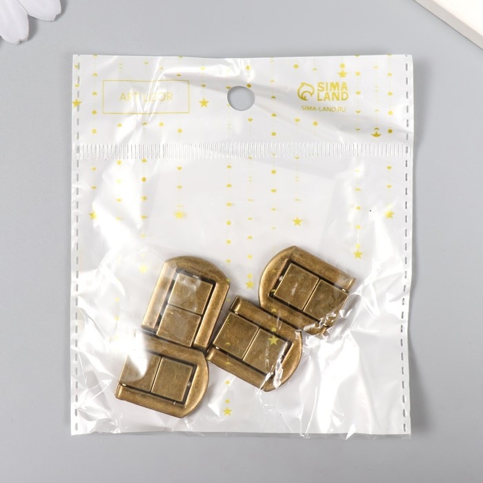 Замок металл для шкатулки Замок металл для шкатулки "Стиль" бронза 2,5х2 см