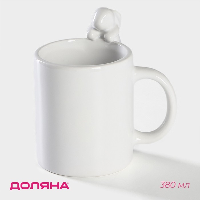 Кружка Доляна &laquo;Зайка&raquo;, 380 мл, цвет белый