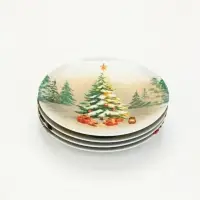 Посуда новогодняя «Новый Год», набор 4 предмета: тарелка Посуда новогодняя «Новый Год», набор 4 предмета: тарелка