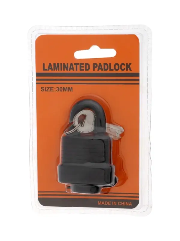 Замок навесной LOCKLAND, 30 мм, влагозащищенный, короткая дужка, 2 ключа, цвет черный