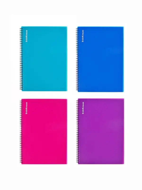 Тетрадь на спирали ErichKrause. Glance Vivid A4, 80 листов, в клетку, пластиковая обложка, блок офсет, МИКС