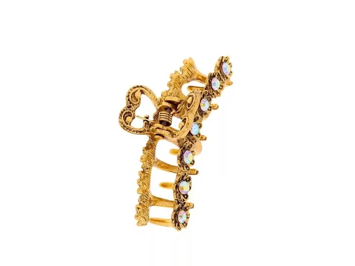 Крабик для волос &laquo;Каспиан&raquo;, цветочки, 5 см, золотистый