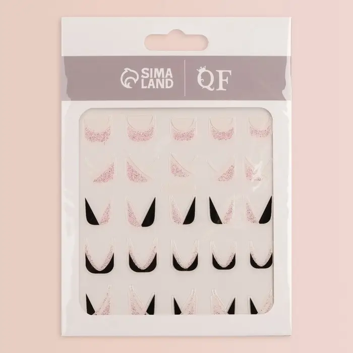 Наклейки для ногтей «Нежный френч», разноцветные