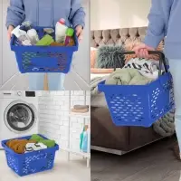 Корзина покупательская пластиковая, 20 л, 2 пластиковые ручки, синяя