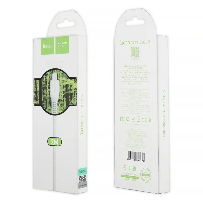 Кабель USB на MicroUSB 2M X20 HOCO белый