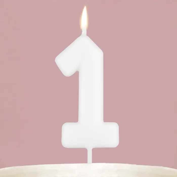 Свеча для торта, цифра &laquo;1&raquo;, светится в темноте, 3,8 х 8 см