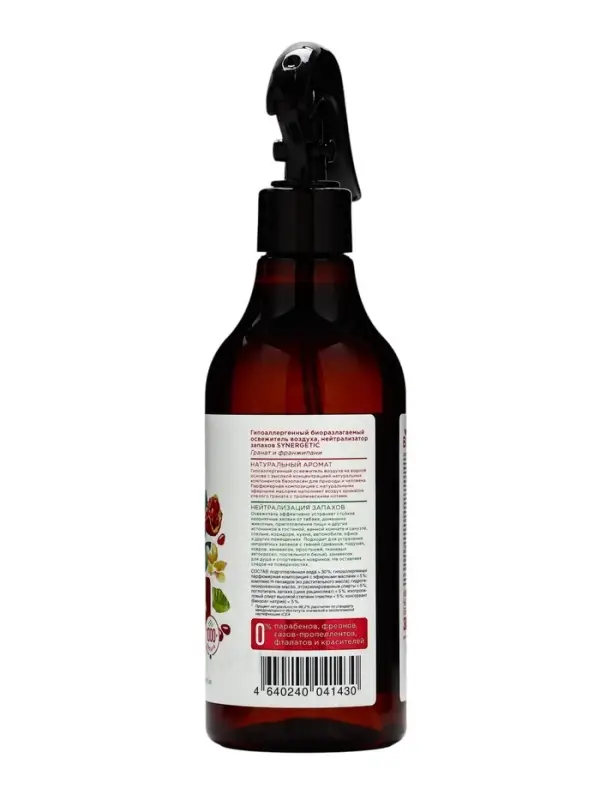 Освежитель воздуха Synergetic «Гранат и франжипани», 380 мл Освежитель воздуха Synergetic «Гранат и франжипани», 380 мл