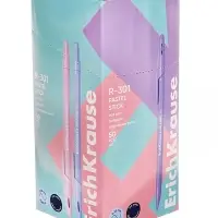 Ручка шариковая ErichKrause R=301 Pastel Stick, узел 0.7 мм, синяя, МИКС