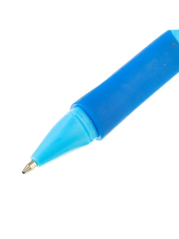 Ручка шариковая 0.7 мм, стержень синий, корпус синий с резиновым держателем, для правшей (цена за 1 шт.)