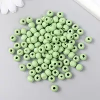 Бусины для творчества дерево "Зелёная река" d-0,8 см, набор 20 гр