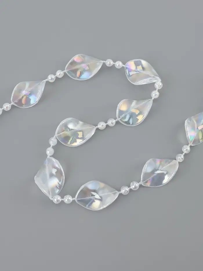 Бусы на нитях, с голографией, 16 мм, 9&plusmn;1 м, прозрачные