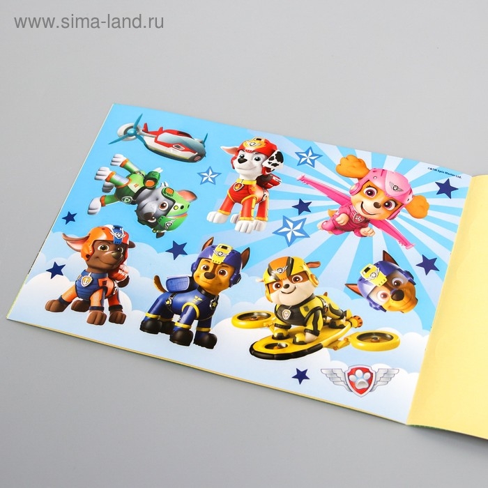 Щенячий патруль. Книга с наклейками А5 PAW PATROL  Щенячий патруль. Книга с наклейками А5 PAW PATROL "Все сезоны", 4 страницы с наклейками + бонус