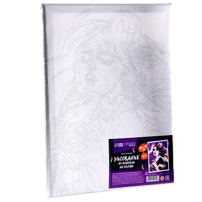 Картина по номерам на холсте с подрамником &laquo;Готическая девушка&raquo;, 40 х 30 см