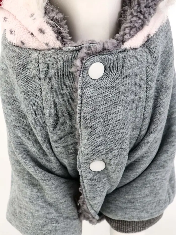 Комбинезон "Лапландия", с подкладом, размер S (ДС 25, ОГ 35, ОШ 25см), серый/бордо