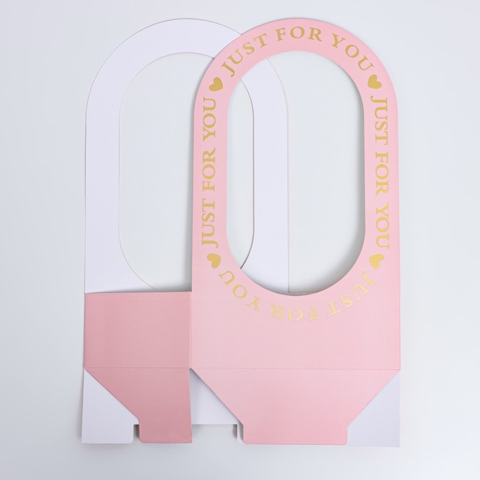 Коробка-переноска для цветов «Для тебя» 22 × 12 × 38 см, розовая Коробка-переноска для цветов «Для тебя» 22 × 12 × 38 см, розовая