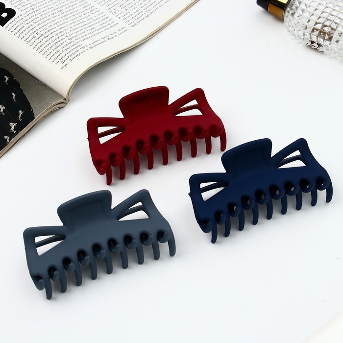 Краб для волос Краб для волос "Классика" геометрия матовый, 11 см, микс