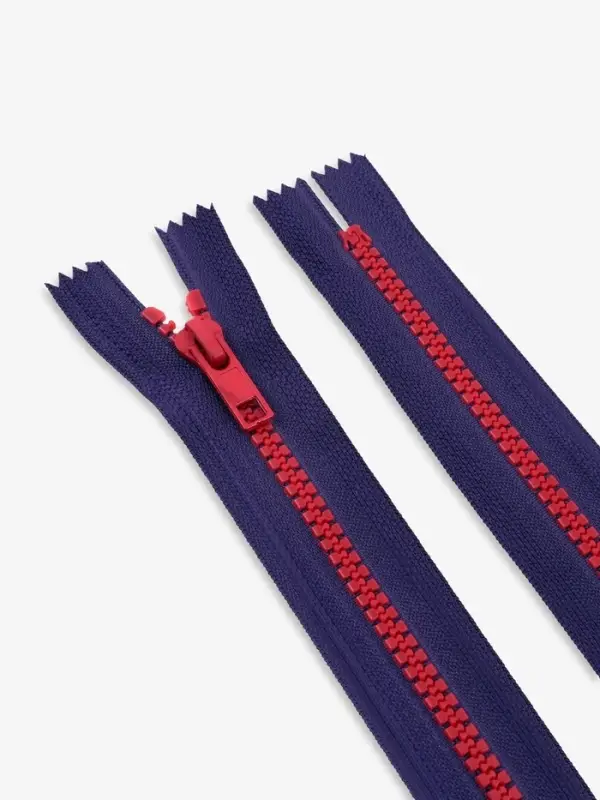 Молния &laquo;Трактор&raquo;, №5, неразъёмная, замок автомат, 20 см, синяя, красная