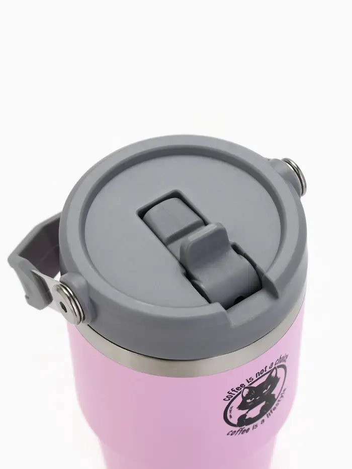 Термостакан с ручкой Coffee, 600 мл, розовый