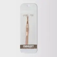 Пинцет скошенный, широкий, 9 см, цвет золотистый