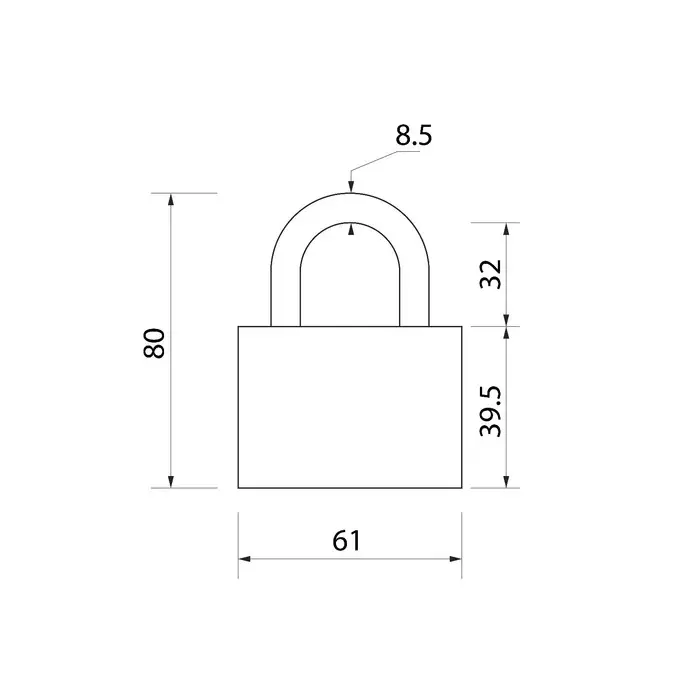 Замок навесной, тип 5, 7&times;70 мм