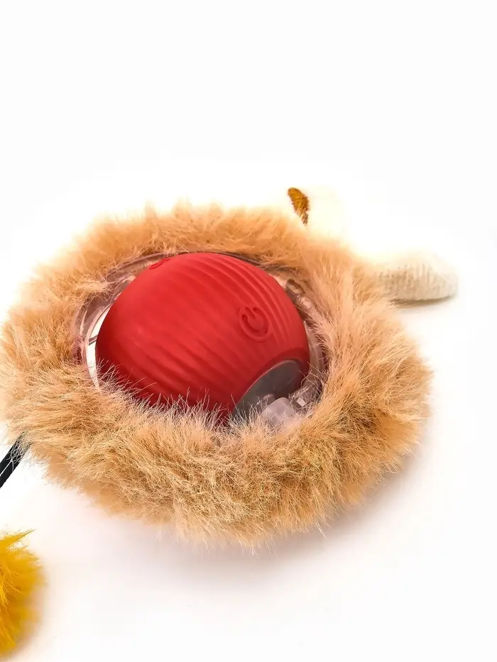 Интерактивная игрушка для кошек &laquo;Убегающий мех&raquo;, красная