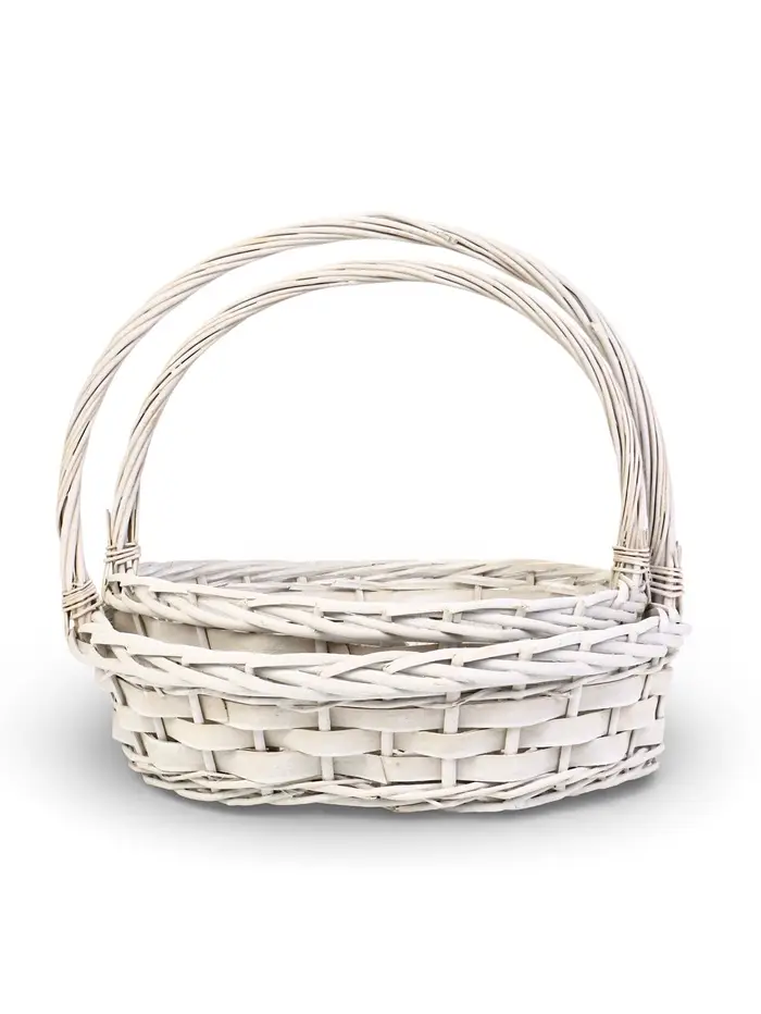 Набор корзин 2 шт  41х36х12, 36х33х112 см ручка h=20 см белый