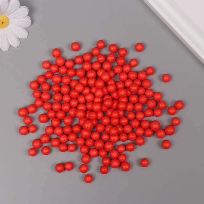 Декор для творчества пенопласт Декор для творчества пенопласт "Ассорти шариков" красный набор 10 гр