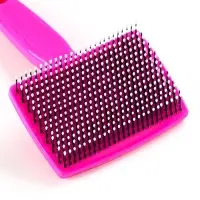 Пуходерка средняя, 9&times;15.5 с, мягкая, с закругленными зубьями, пластик, розовая