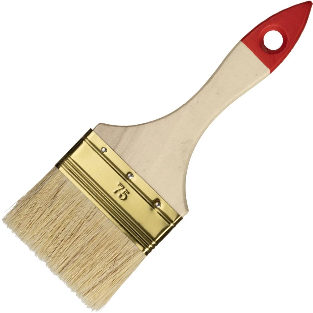 Кисть плоская ЗУБР УНИВЕРСАЛ-ОПТИМА, светлая щетина, 75мм