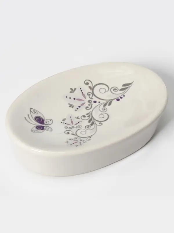 Аксессуары для ванной Доляна &laquo;Изящество&raquo;, 4 предмета, дозатор 250 мл, мыльница, 2 стакана, белые