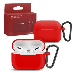 Чехол для AirPods Pro Hang Silicone Сase с карабином SL Red