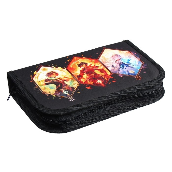 Пенал 1 секция, 130 х 210 х 40 мм, 2 откидные планки, тканевый, Calligrata TOP, Content Пенал 1 секция, 130 х 210 х 40 мм, 2 откидные планки, тканевый, Calligrata TOP, Content "Аниме игра"