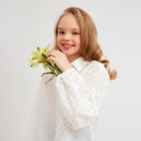 Рубашка детская MINAKU: Cotton collection цвет белый, рост 116