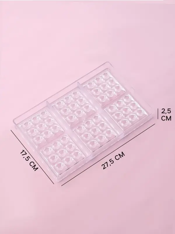 Форма для шоколада и конфет KONFINETTA &laquo;Поп-ит&raquo;, пластик, 6 ячеек 7&times;7 см, 27.5&times;17.5&times;2.5 см, прозрачная