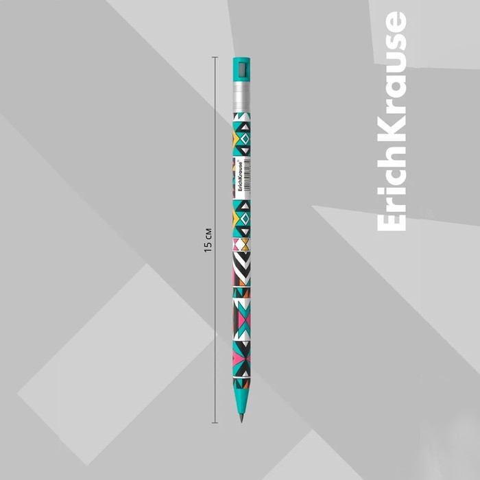 Карандаш механический ErichKrause &laquo;ColorTouch Ornament&raquo;, 2.0 мм, с точилкой, корпус Soft-touch с дизайном, в тубусе