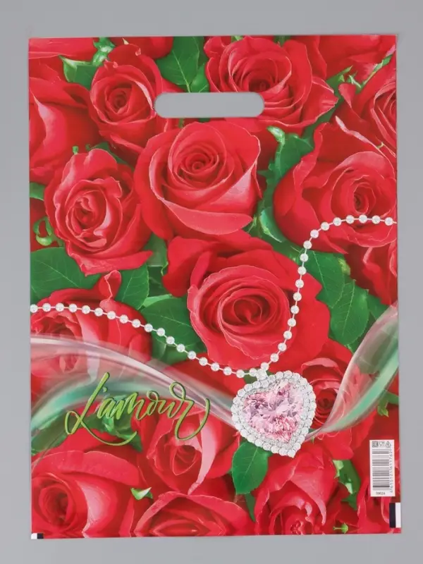 Пакет "L`amour, полиэтиленовый с вырубной ручкой 30х40 см, 60 мкм