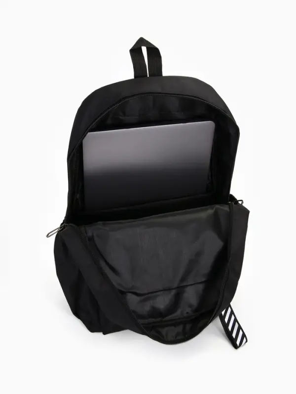 Рюкзак молодёжный на молнии, с карманами, с цифрой 13, размер 31&times;15&times;45 см, чёрный