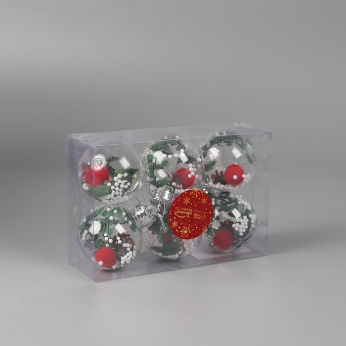 Набор шаров пластик d-6 см, 6 шт Набор шаров пластик d-6 см, 6 шт "Левин"