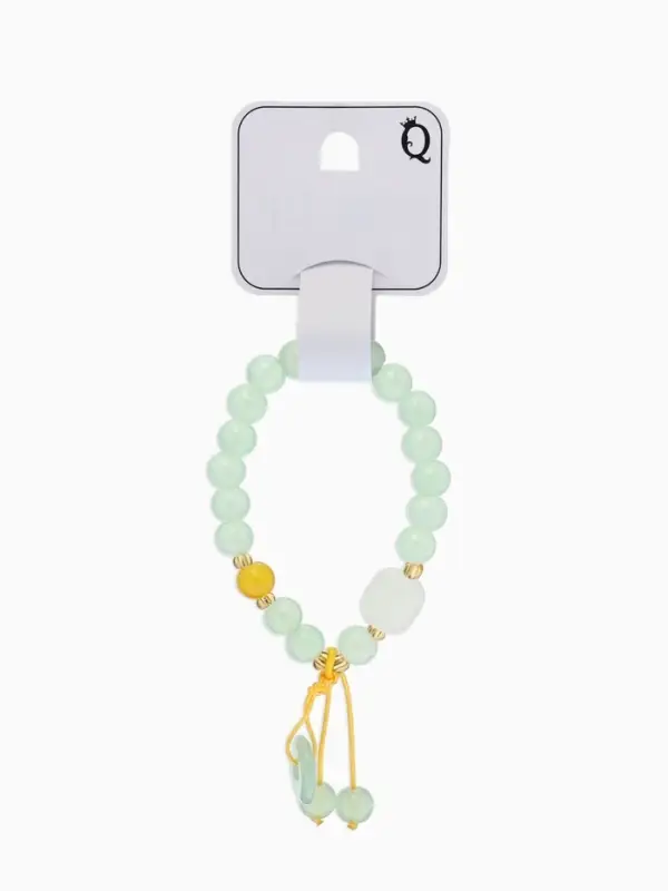 Браслет-оберег &laquo;Нефрит и кварц&raquo;, №8, d=6 см, зелёный