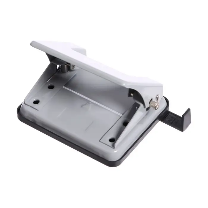 Дырокол металлический 20 листов, Attomex, форматная линейка, серый