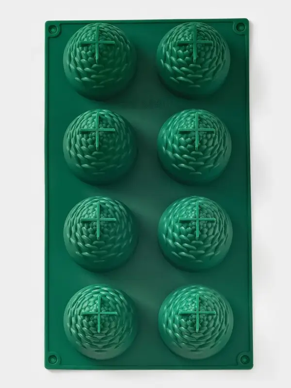 Форма для выпечки 8 ячеек Форма для выпечки 8 ячеек "Шишки" 29,8х17,3х7,5 см, цвет зелёный