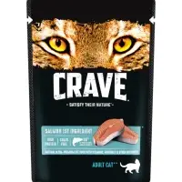 Влажный корм Crave для кошек, пауч лосось  в желе 70г Влажный корм Crave для кошек, пауч лосось  в желе 70г