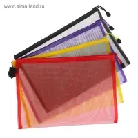 Папка-конверт на молнии А4, Calligrata &laquo;Сеточка&raquo;, МИКС