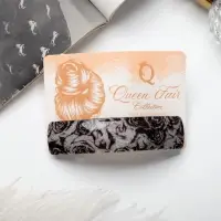 Заколка - автомат для волос QF &laquo;Серебряная ночь&raquo;, 8 см, чёрно-серебристая